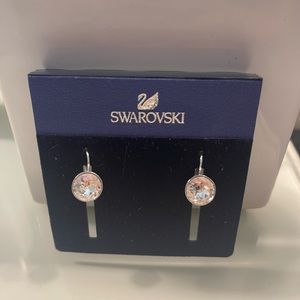 Never Worn Swarovski Clear Diamond Drop Earrings